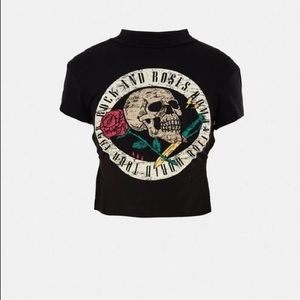 Missguided Black Skull Graphic Open Back Shirt